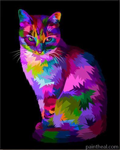 Colorful Cat Painting By Numbers Kits