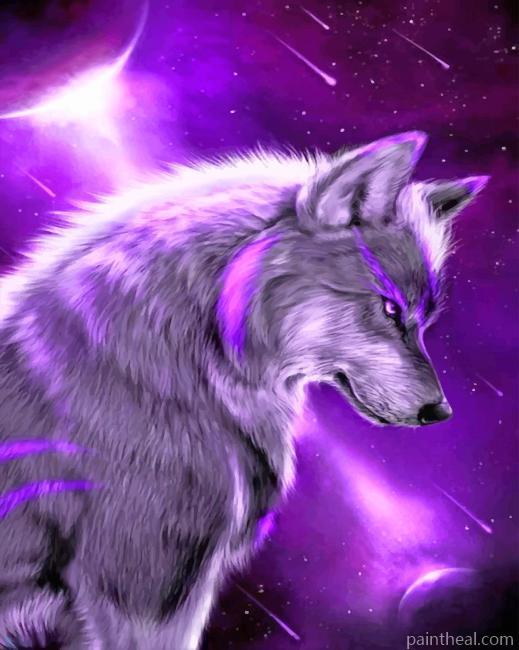 Purple Wolf Painting By Numbers Kits