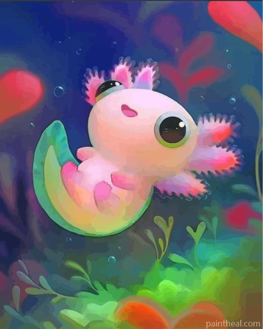 Axolotl Amphibian Art Painting By Numbers Kits