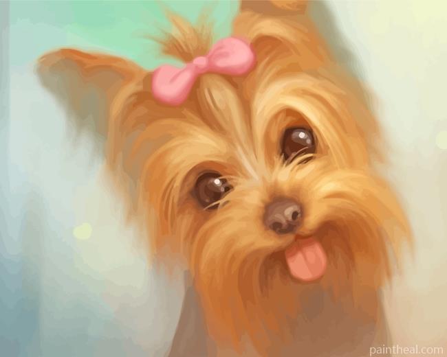 Cute Yorkie Dog Painting By Numbers Kits