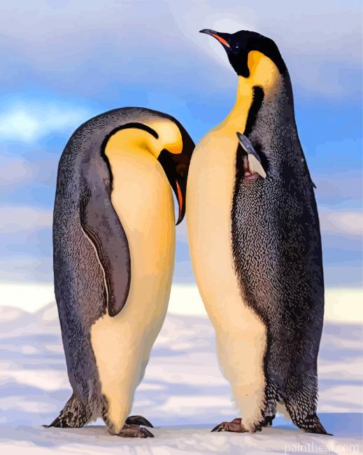Cute Penguins Painting By Numbers Kits