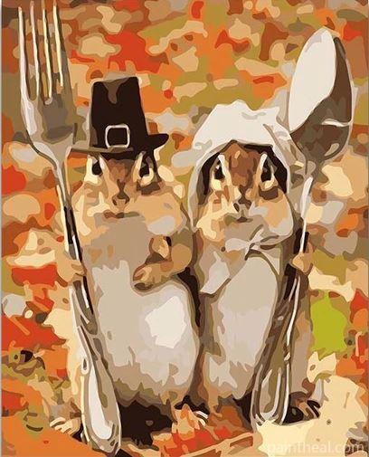 Mr And Mrs Squirrel Painting By Numbers Kits