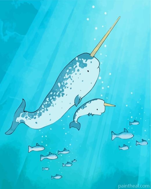 Narwhal Art Painting By Numbers Kits