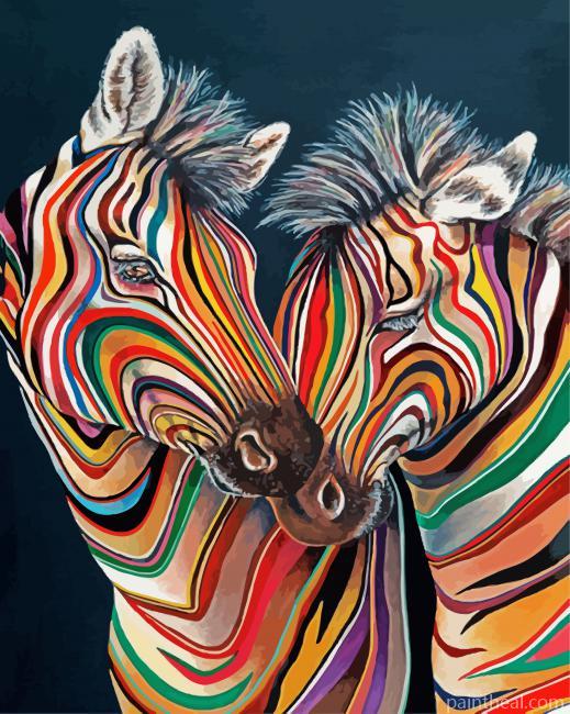 Zebras Couple Painting By Numbers Kits
