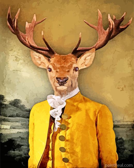 Vintage Mr Deer Painting By Numbers Kits