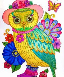 Yellow Boho Owl Painting By Numbers Kits