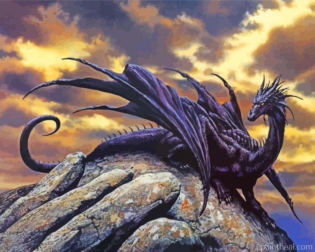 Fantasy Black Dragon Painting By Numbers Kits