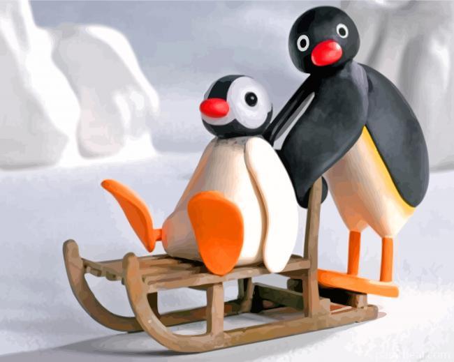 Pengu And His Friend Painting By Numbers Kits