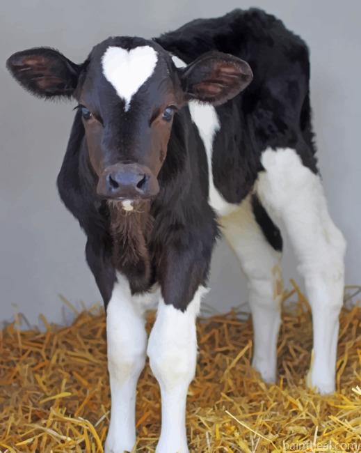 Black And White Cow Painting By Numbers Kits
