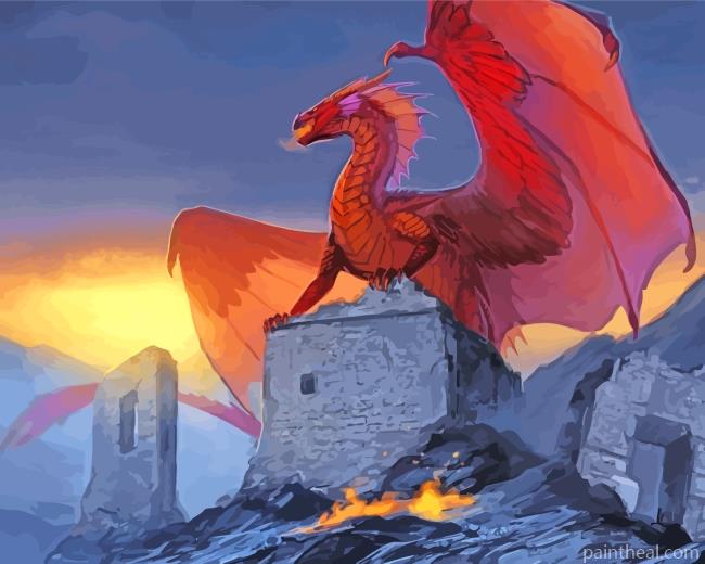 Red Fire Dragon Painting By Numbers Kits