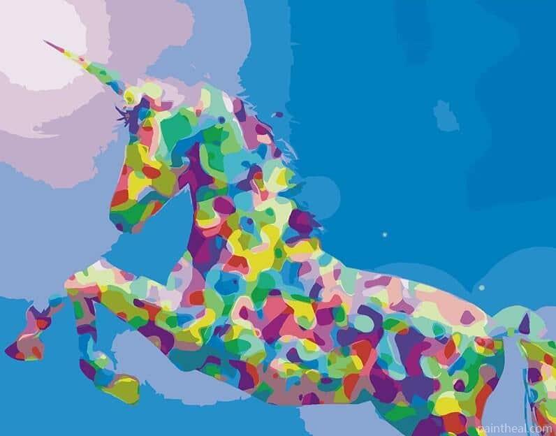 Colorful Unicorn Art Painting By Numbers Kits