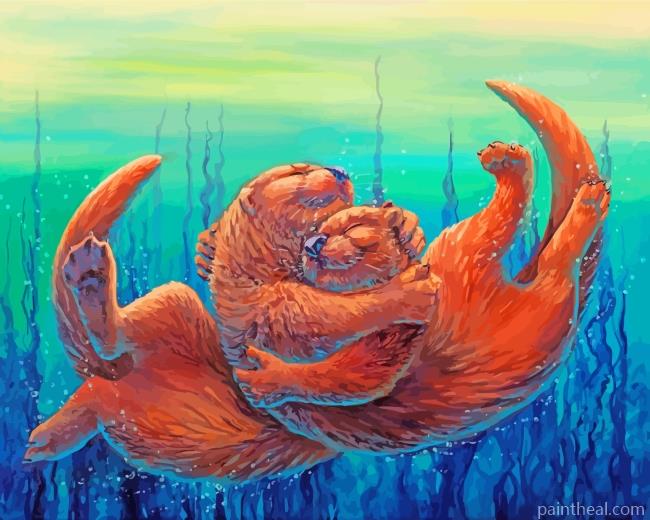 Sea Otters Painting By Numbers Kits
