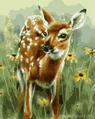 Adorable Baby Deer Painting By Numbers Kits