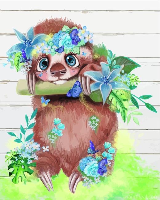 Cute Sloth Painting By Numbers Kits