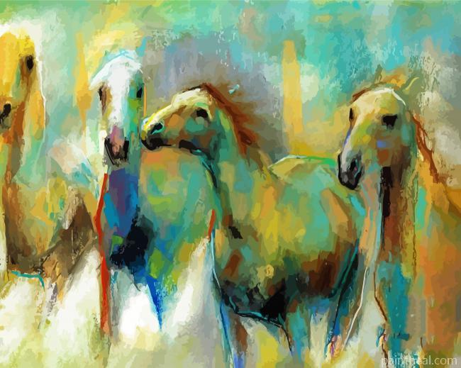 Running With The Palominos Frances Marino Painting By Numbers Kits