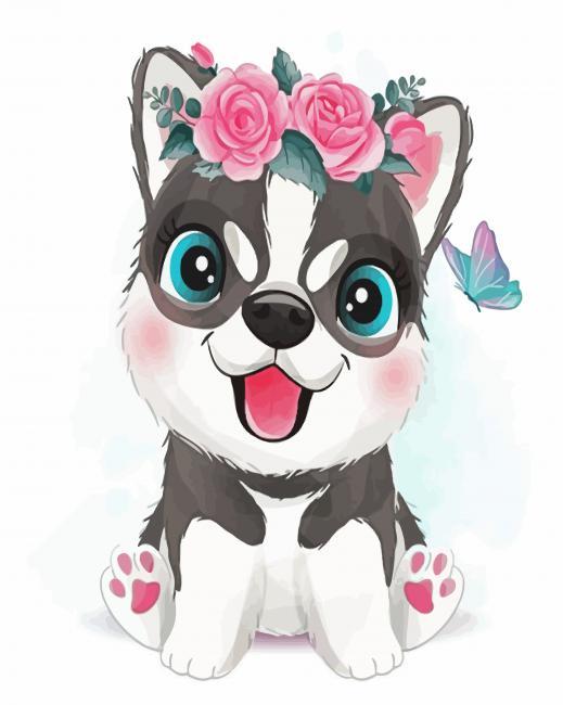 Adorable Husky Painting By Numbers Kits