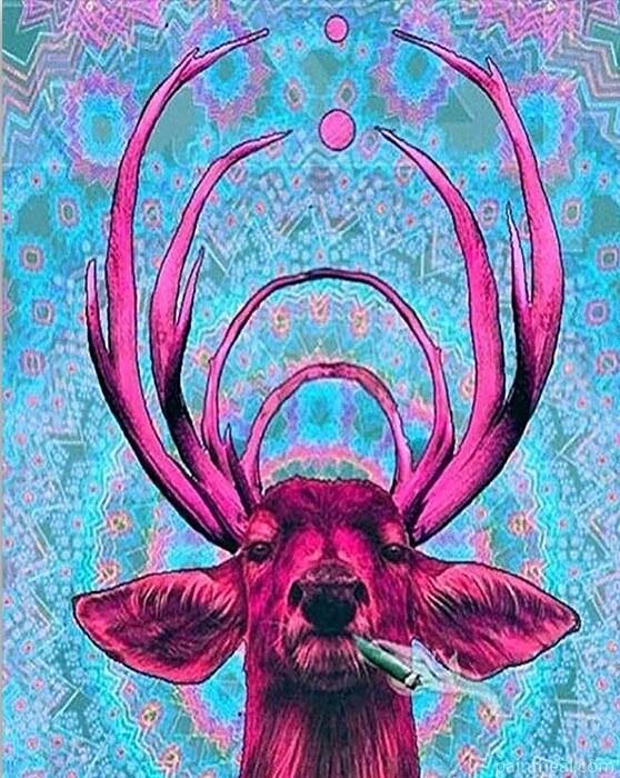 Pink Smoking Deer Painting By Numbers Kits