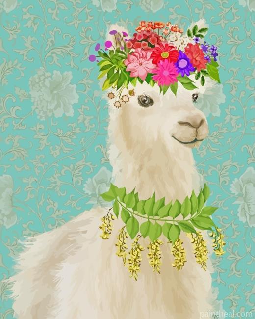 Alpaca With Flowers Painting By Numbers Kits