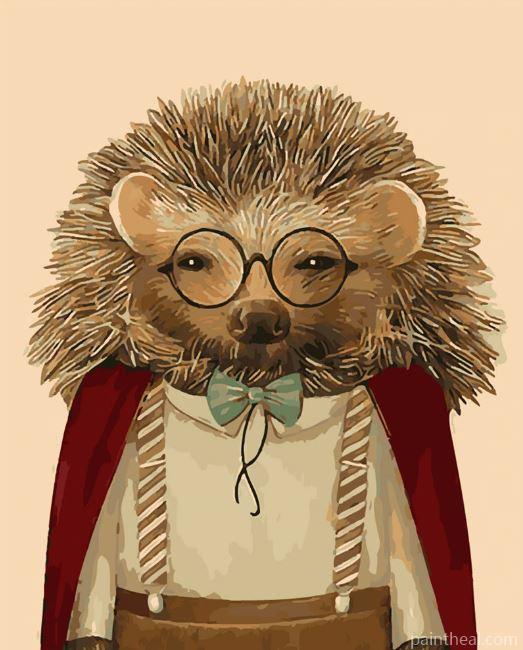 Hedgehog With Glasses Painting By Numbers Kits