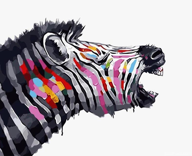 Colorful Zebra Art Painting By Numbers Kits