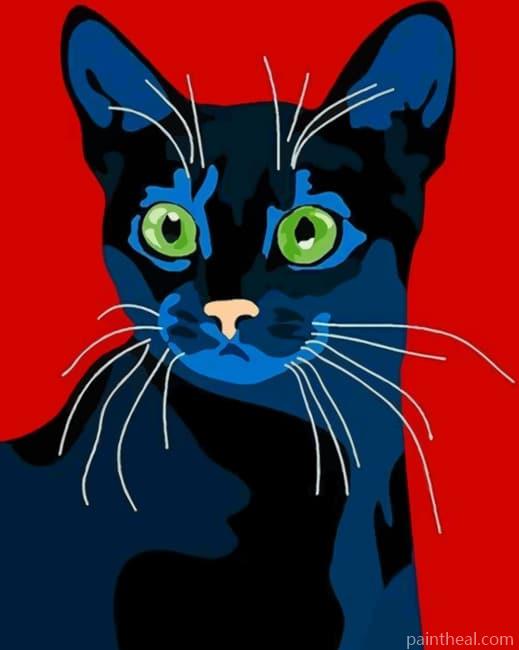 Black Cat Pop Art Painting By Numbers Kits