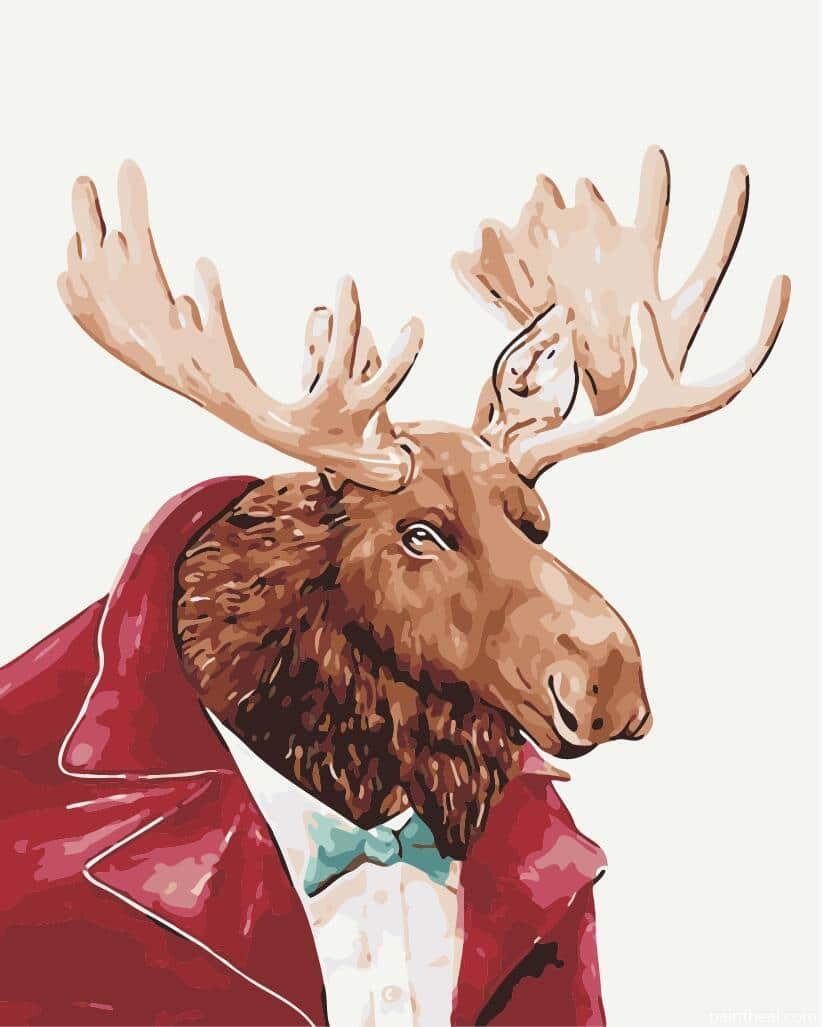 Gentleman Moose Painting By Numbers Kits