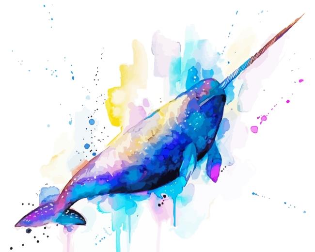 Colors Splash Narwhal Painting By Numbers Kits