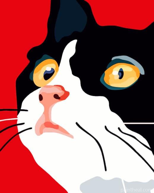 Cat Face Illustration Painting By Numbers Kits