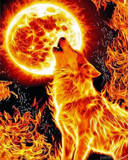 Fire Wolf Painting By Numbers Kits
