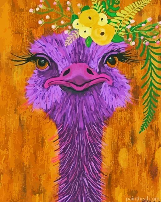 Purple Ostrich Painting By Numbers Kits