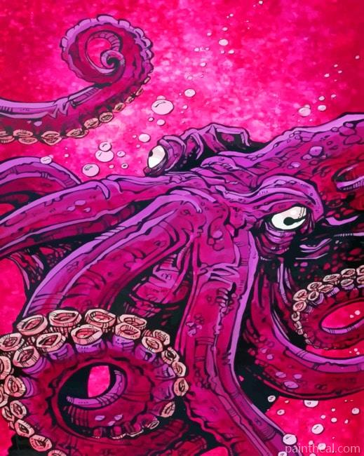 Pink Octopus Painting By Numbers Kits
