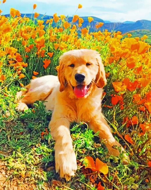 Golden Retriever In Nature Painting By Numbers Kits