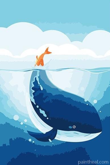Whale in The Ocean Painting By Numbers Kits