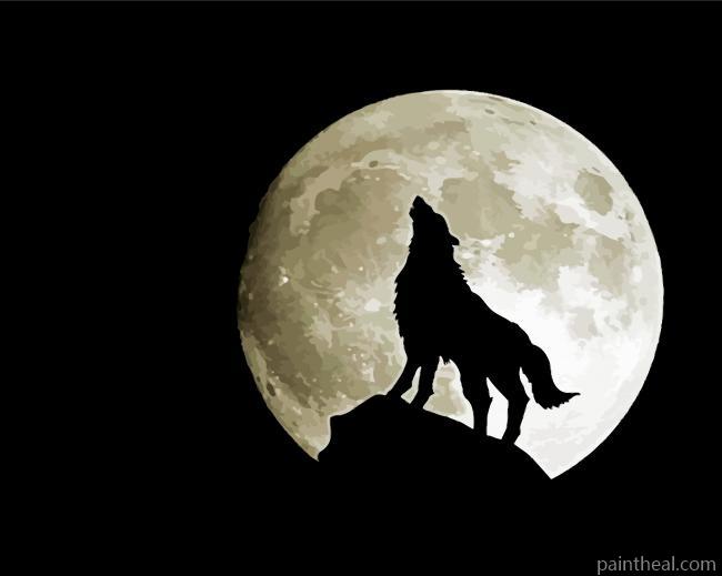 Wolf Moon Art Painting By Numbers Kits