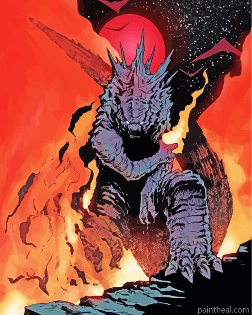 Godzilla Art Painting By Numbers Kits