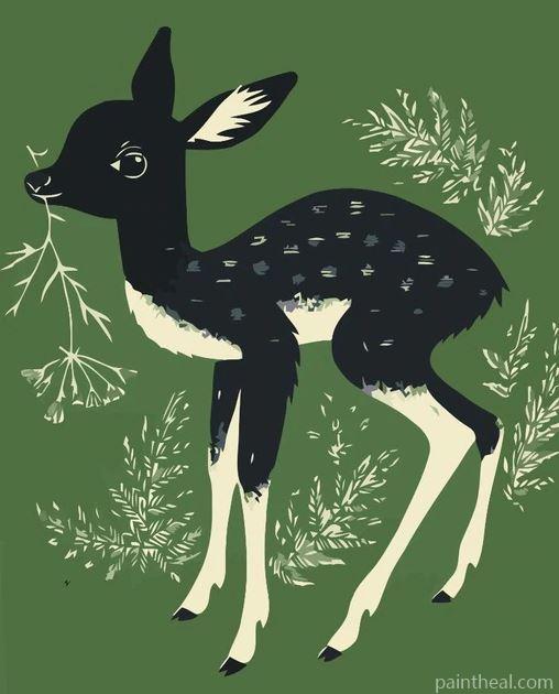 Black Deer Painting By Numbers Kits