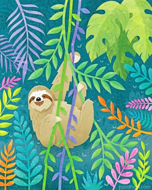 Happy Sloth Painting By Numbers Kits