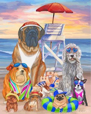 Dogs Enjoying The Summer Painting By Numbers Kits