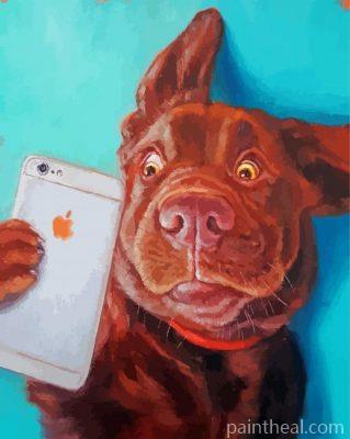 Dog Taking Selfie Painting By Numbers Kits