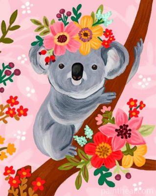 Floral Koala Painting By Numbers Kits