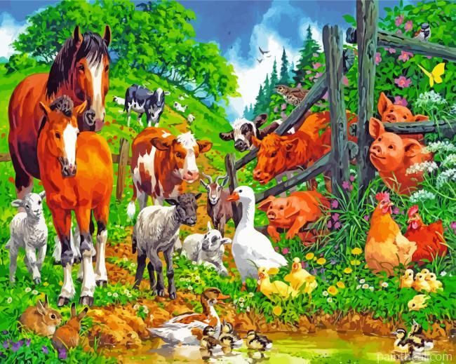 Farm Animals Painting By Numbers Kits