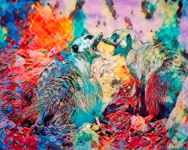 Abstract Meerkats Painting By Numbers Kits