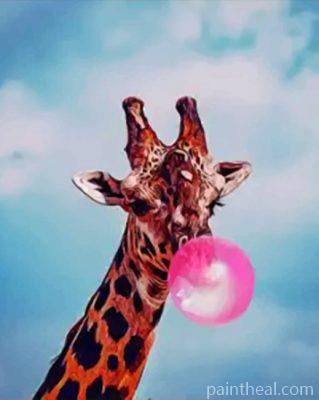 Giraffe And Bubblegum Painting By Numbers Kits