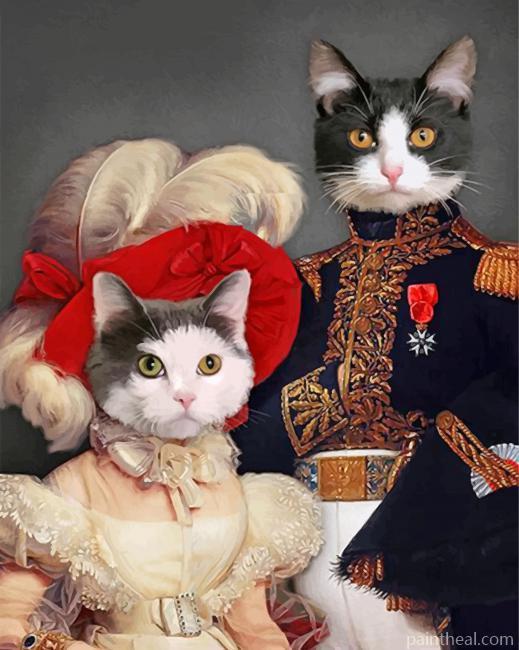 Mr And Mrs Meow Paint by Numbers Painting By Numbers Kits