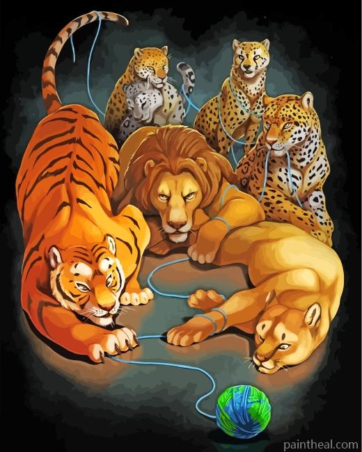 Dangerous Cats Painting By Numbers Kits