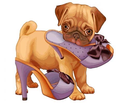 Cute Pug Painting By Numbers Kits