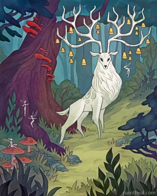 Aesthetic White Stag Painting By Numbers Kits