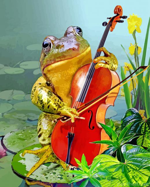 Frog Playing Violin Painting By Numbers Kits