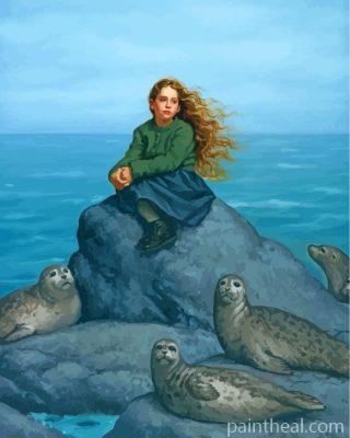 Girl And Seals Painting By Numbers Kits