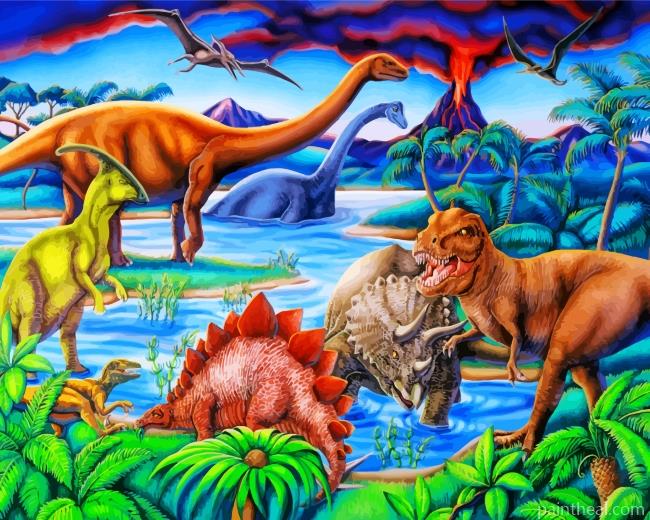 Wild Dinosaurs Painting By Numbers Kits